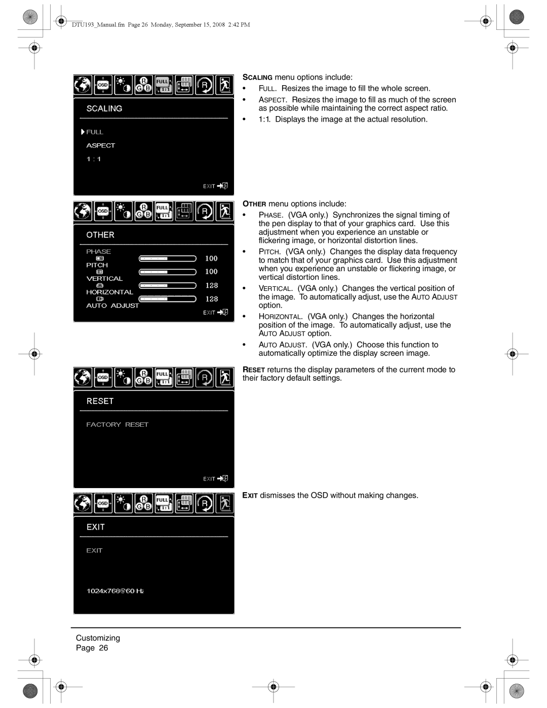 Wacom DTU-1931 user manual DTU193Manual.fm Page 26 Monday, September 15, 2008 242 PM 