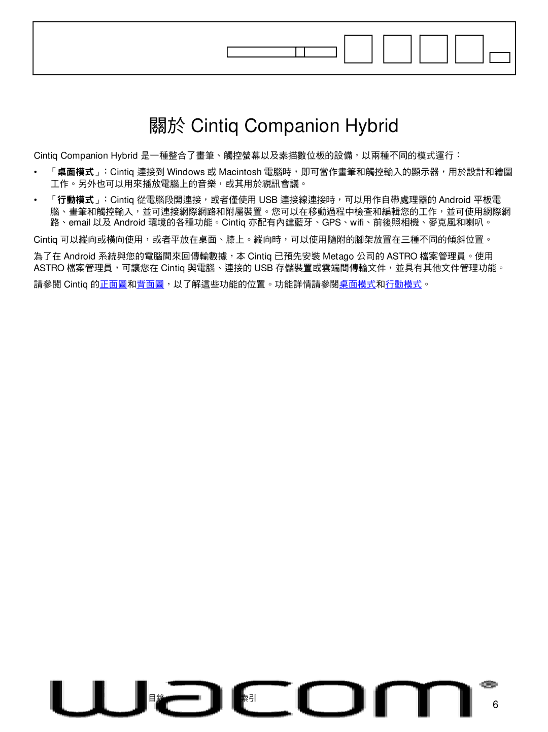 Wacom H0413 user manual 關於 Cintiq Companion Hybrid 