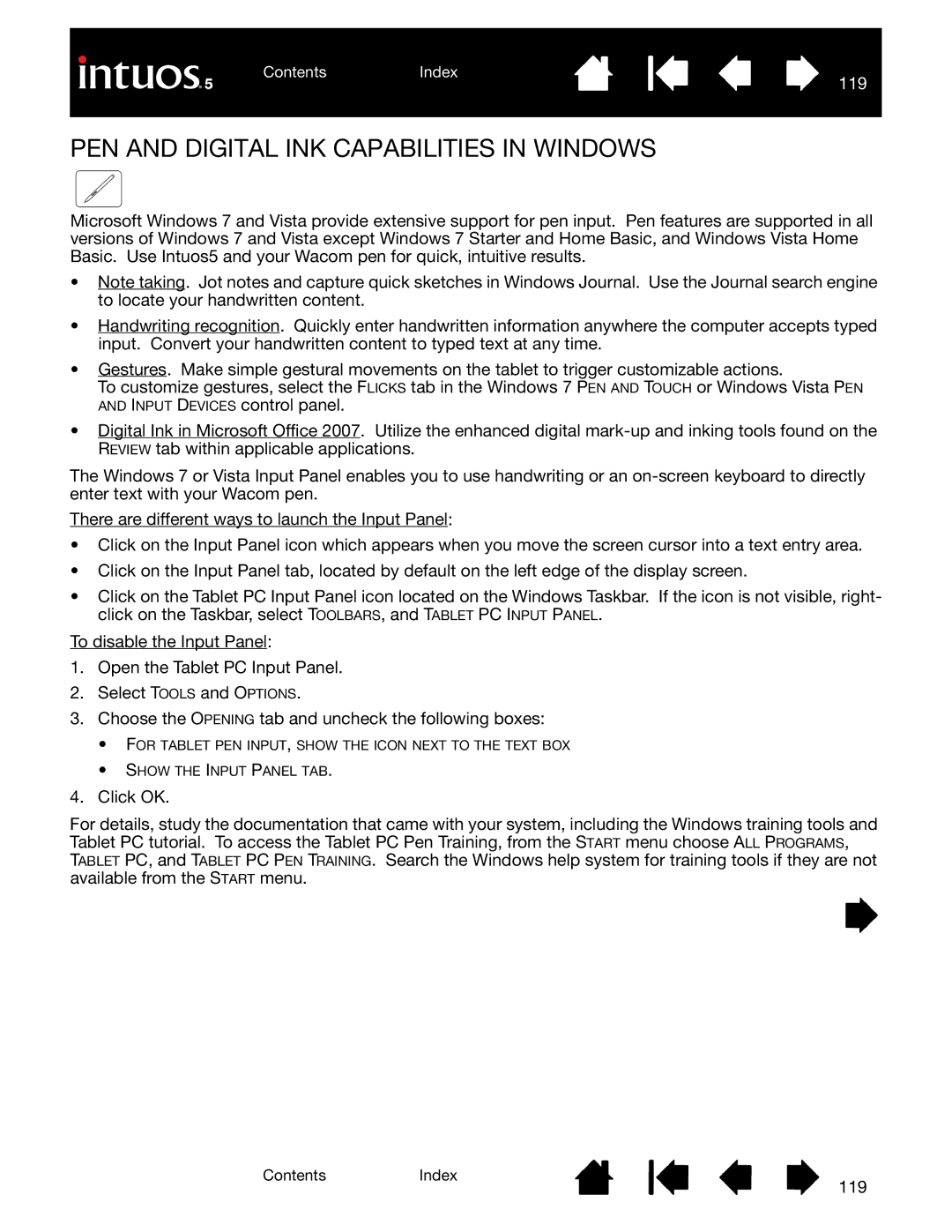 Wacom PTH-650, PTH-850, PTK-650, PTH-450, PTK-450 user manual PEN and Digital INK Capabilities in Windows, 119 