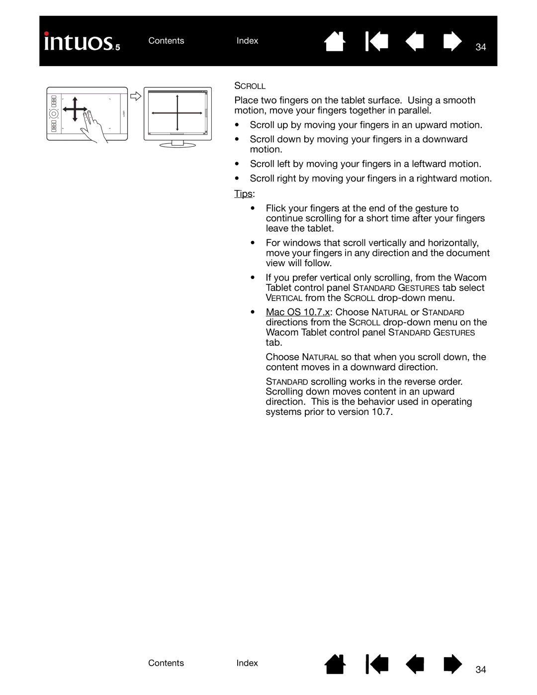 Wacom PTH-650, PTH-850, PTK-650, PTH-450, PTK-450 user manual Scroll 