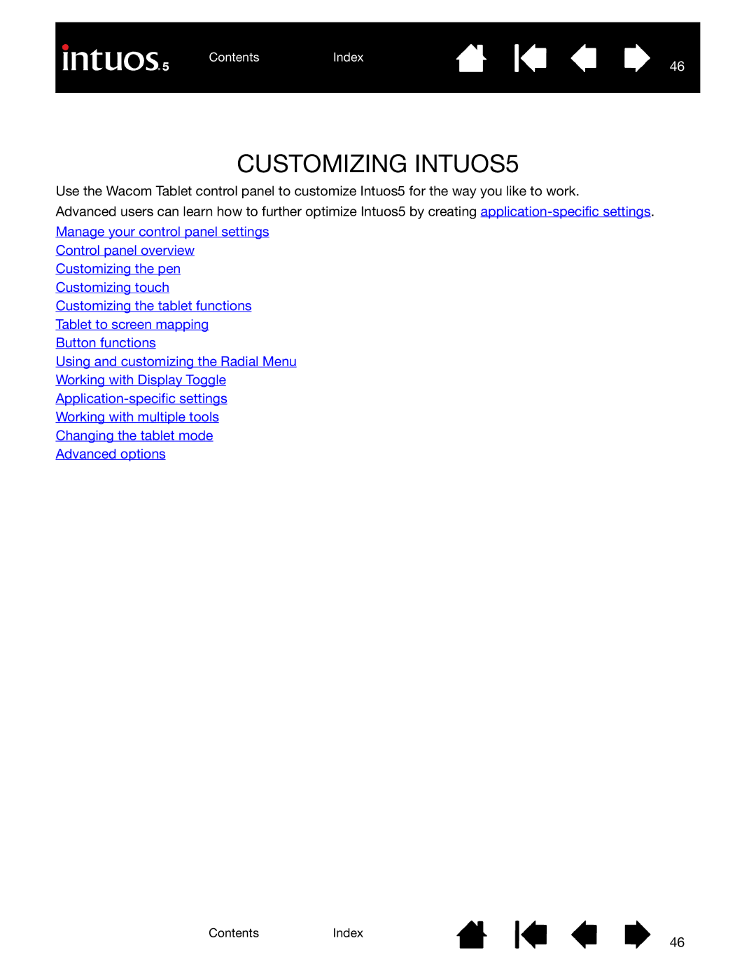 Wacom PTK-650, PTH-850, PTH-450, PTK-450, PTH-650 user manual Customizing INTUOS5 