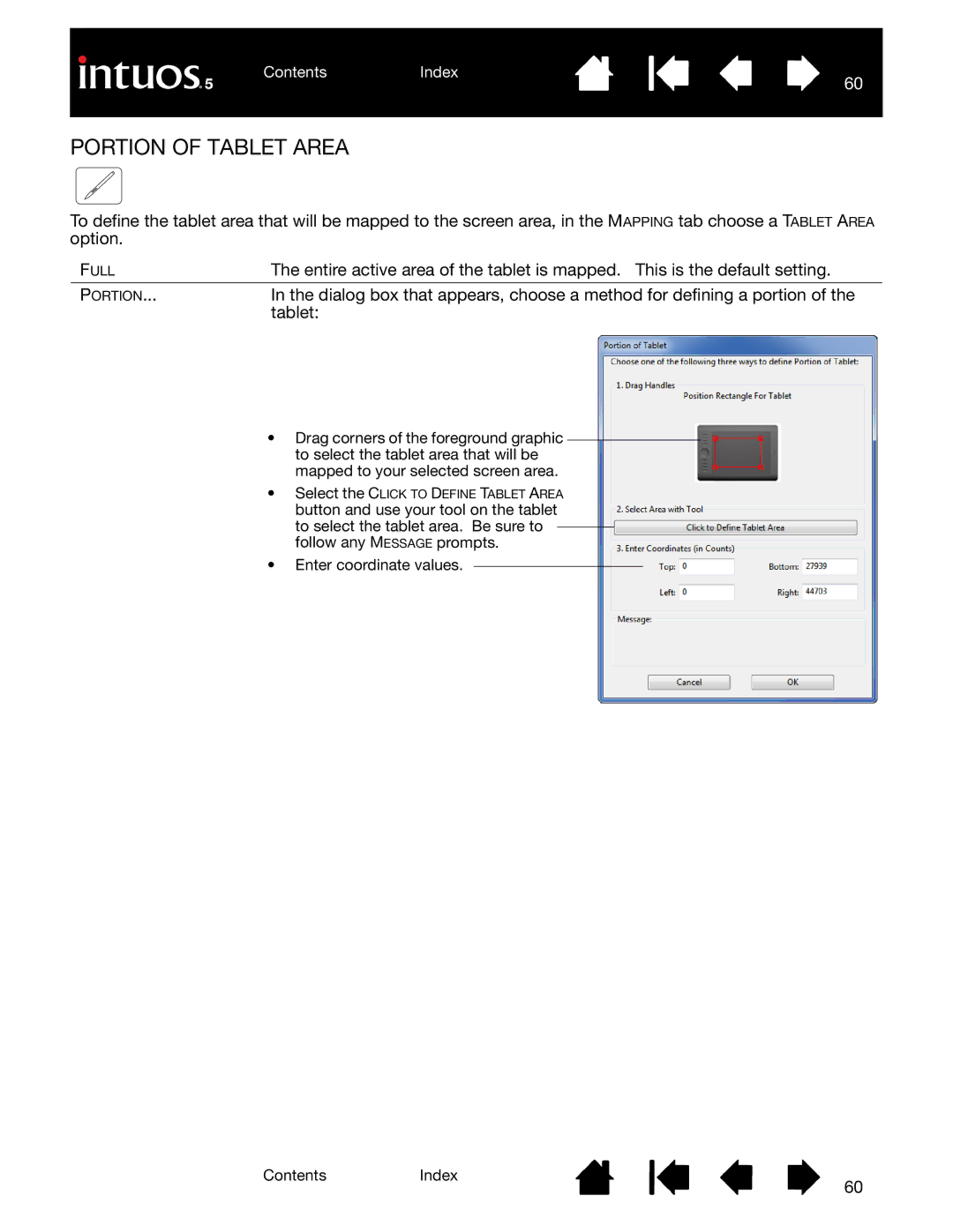 Wacom PTH-850, PTK-650, PTH-450, PTK-450, PTH-650 user manual Portion of Tablet Area 