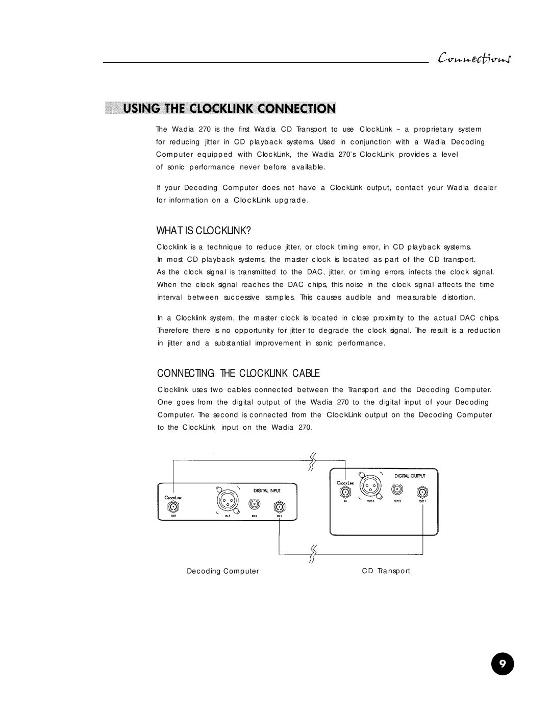 Wadia Digital 270 operation manual What is CLOCKLINK? 