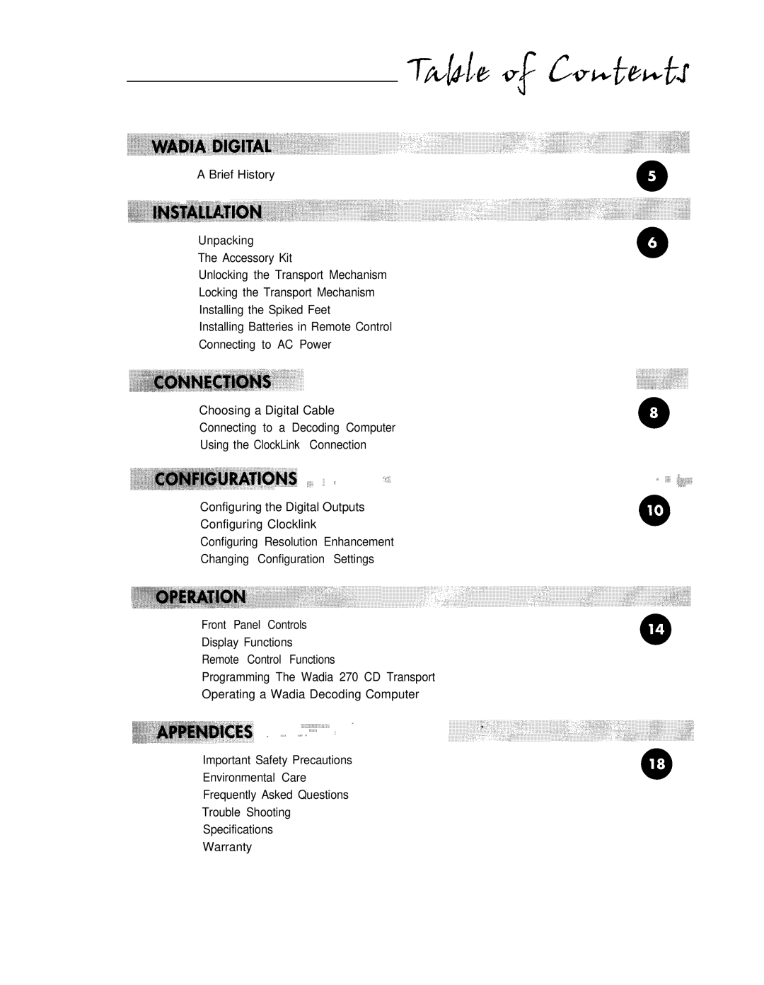 Wadia Digital 270 operation manual Brief History 