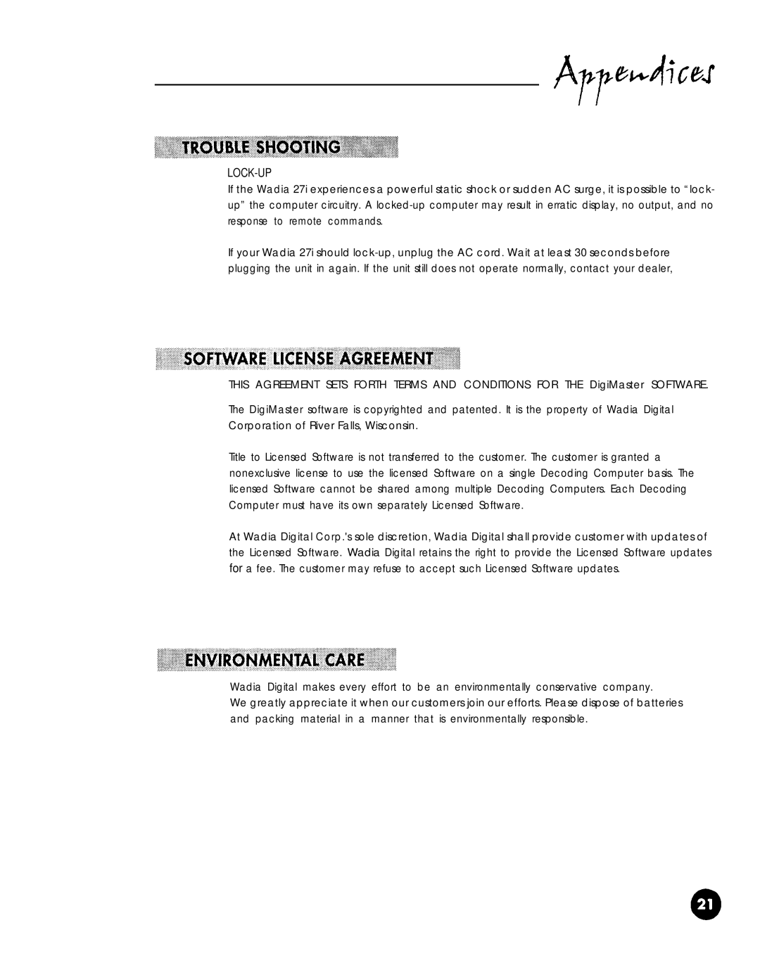 Wadia Digital 27i operation manual Lock-Up 