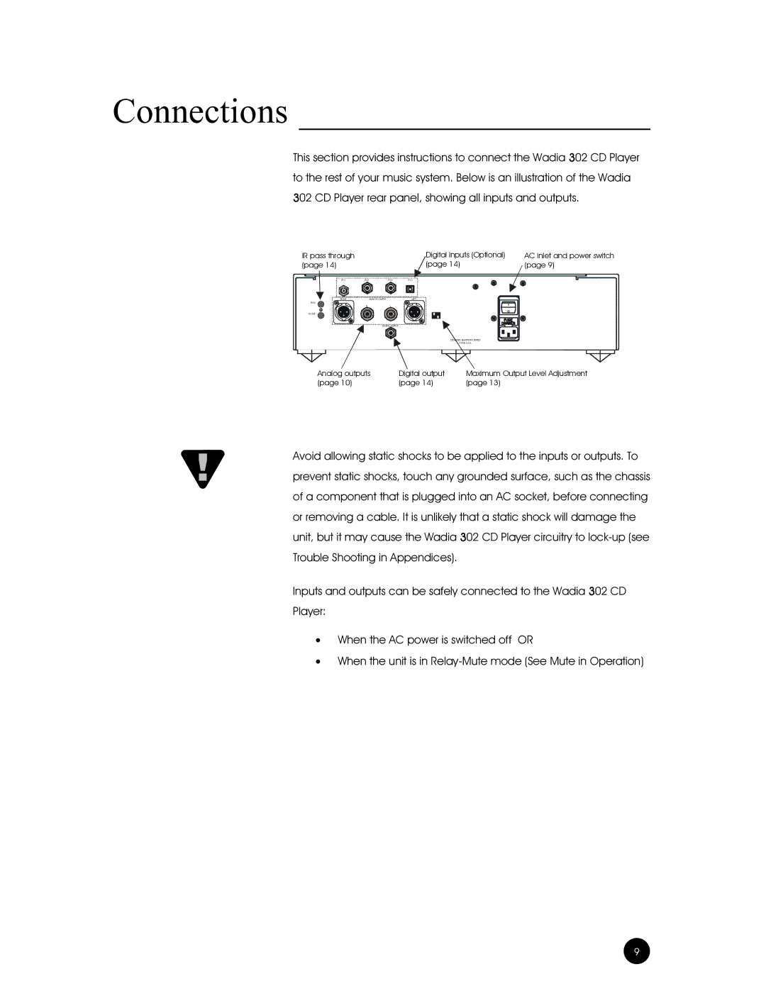 Wadia Digital 302 owner manual Connections 