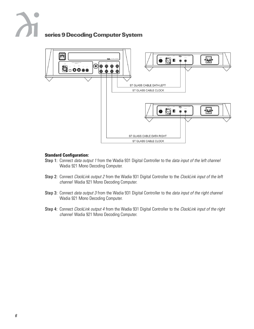 Wadia Digital 931921 operation manual Standard Configuration 