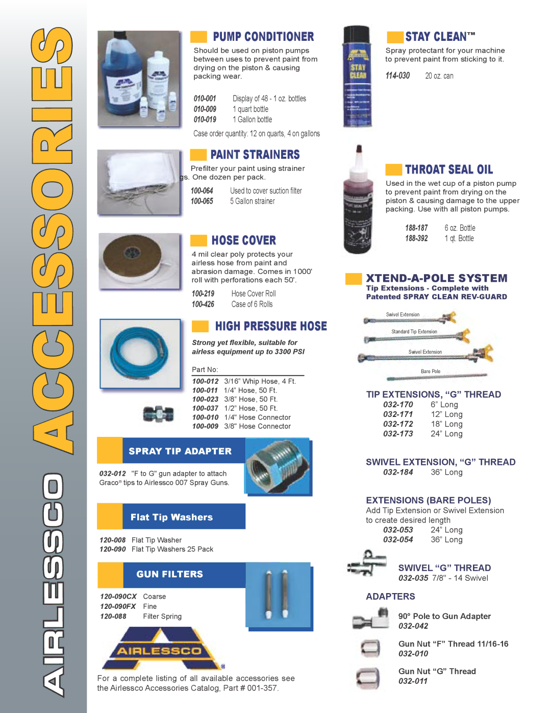 Wagner SprayTech 3000, 3500 operation manual Accessoriesairlessco 