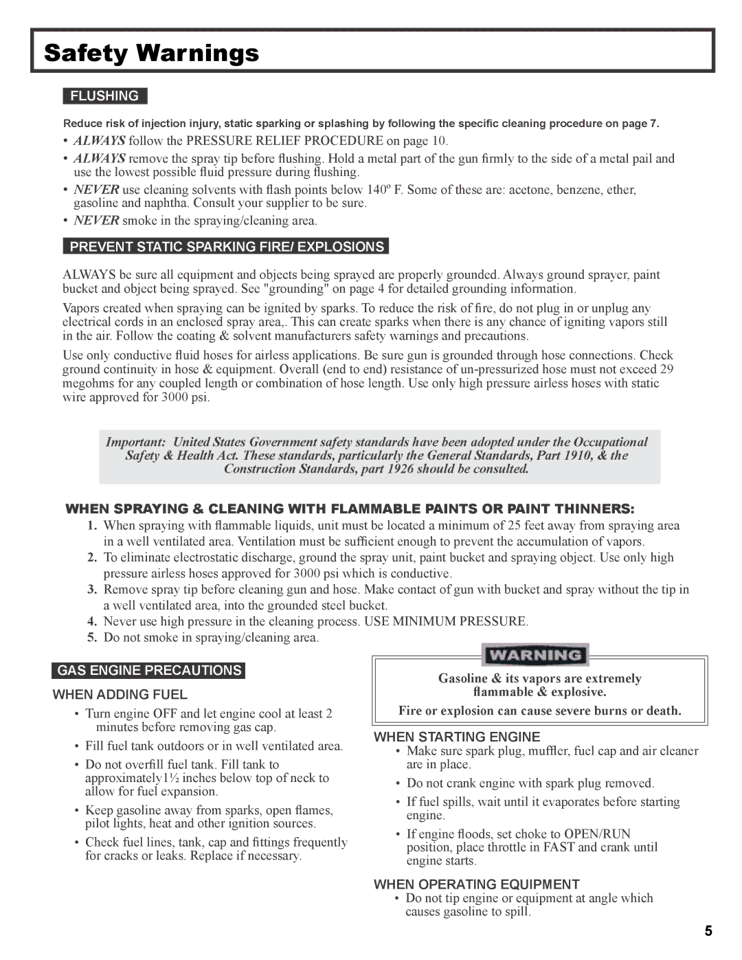 Wagner SprayTech 3000, 3500 operation manual Flushing 