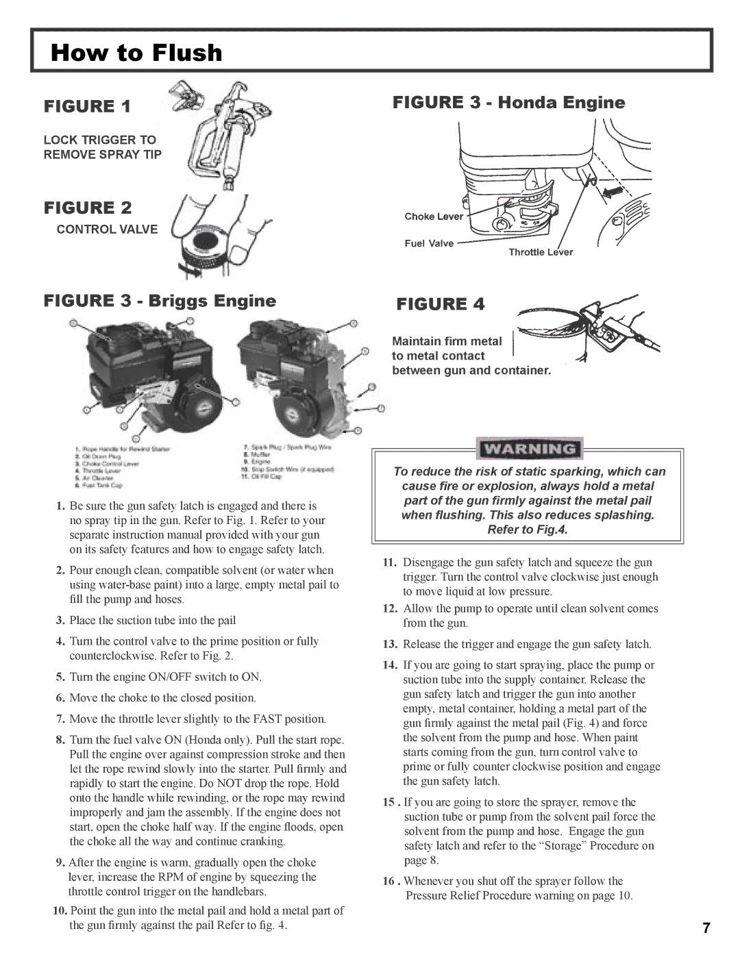 Wagner SprayTech 3000, 3500 operation manual How to Flush, Lock Trigger to Remove Spray TIP Control Valve 