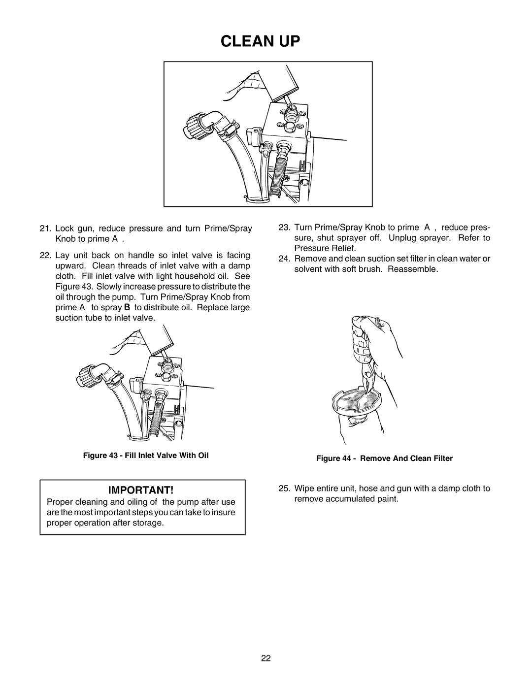 Wagner SprayTech 505 owner manual Fill Inlet Valve With Oil 