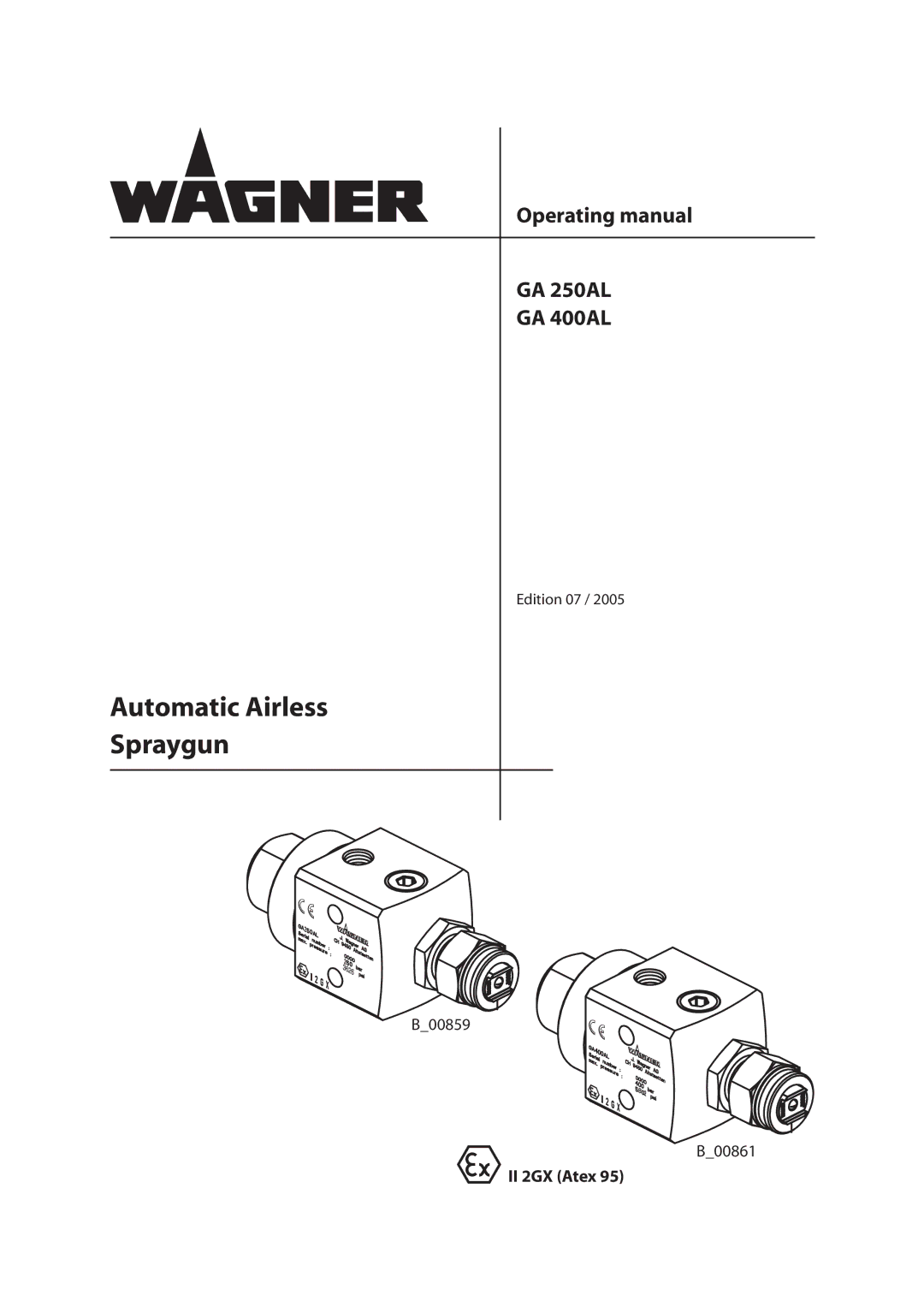 Wagner SprayTech GA 250AL, GA 400AL manual Automatic Airless Spraygun 