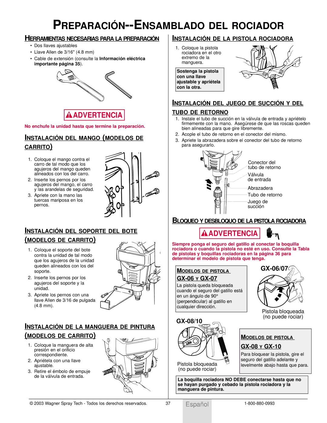 Wagner SprayTech Model 9140 owner manual Preparació N--ENSAMBLADO DEL Rociador 