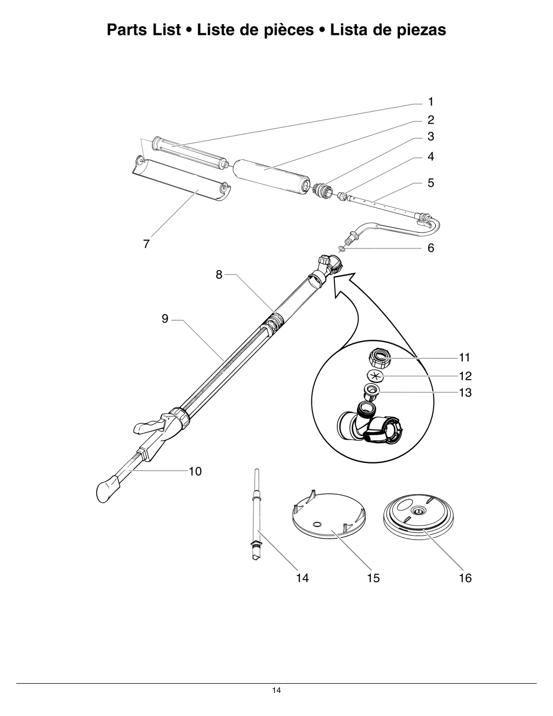 Wagner SprayTech PaintMate owner manual Parts List Liste de pièces Lista de piezas 