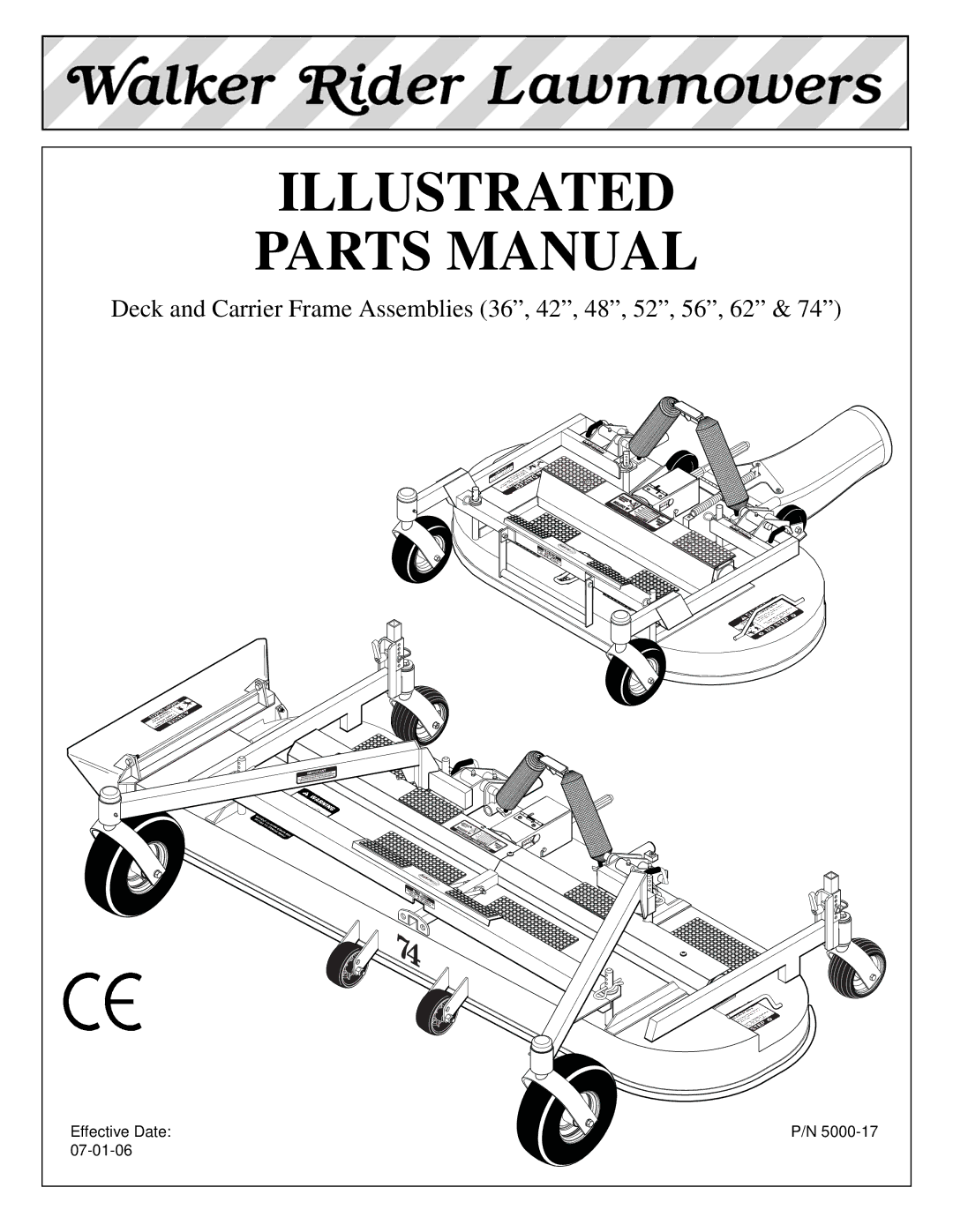 Walker 56-inch, 52-inch, 62-inch, 74-inch, 36-inch, 48-inch, 42-inch manual Illustrated 