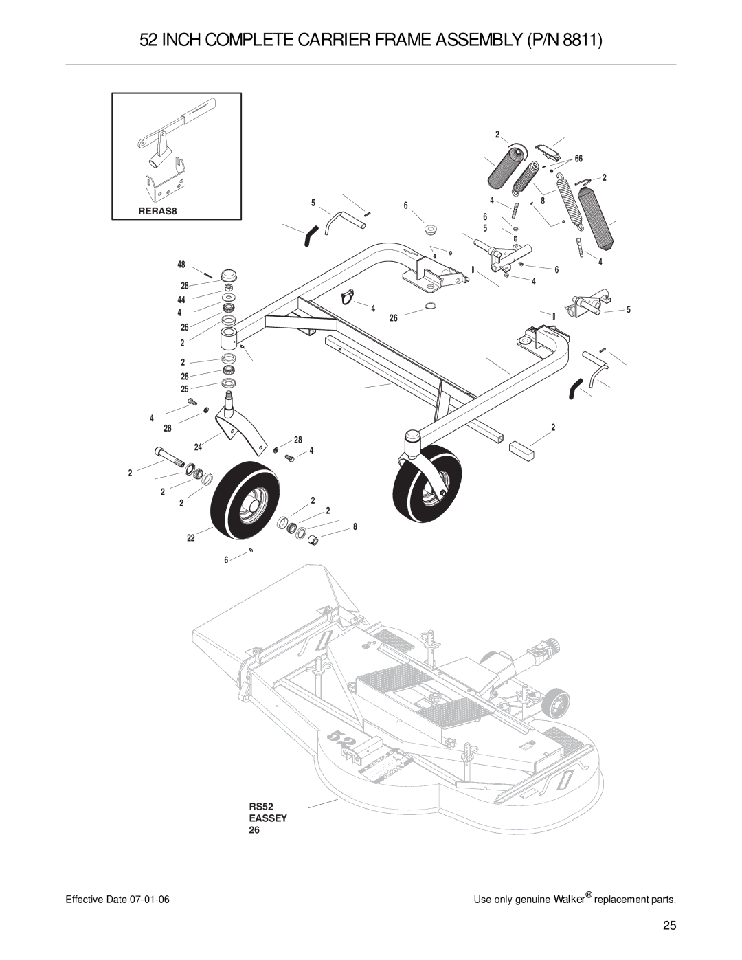 Walker 42-inch, 52-inch, 56-inch, 62-inch, 74-inch, 36-inch, 48-inch manual Order AS P/N 