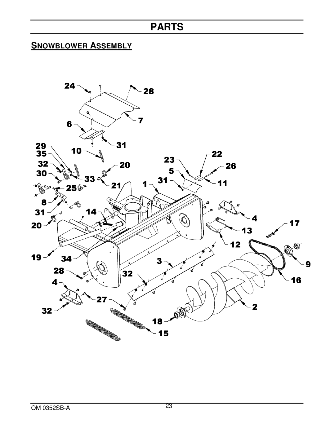 Walker 5600-20 manual Snowblower Assembly 