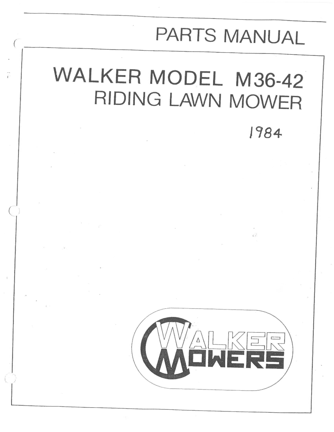 Walker M36-42 manual 