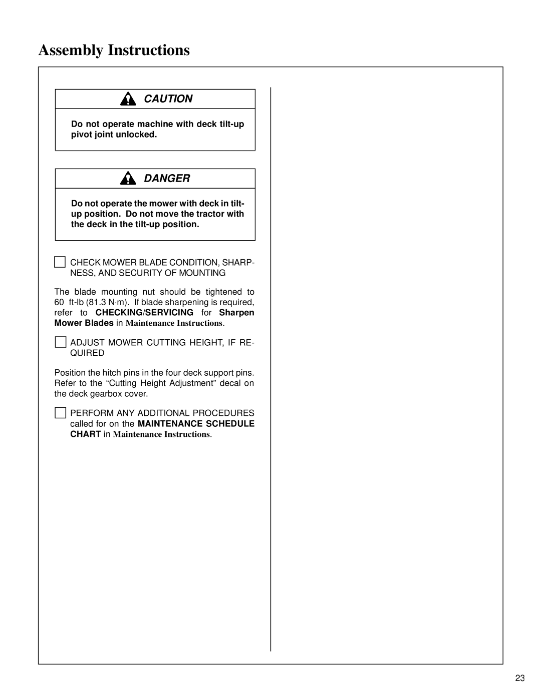 Walker MT owner manual Adjust Mower Cutting HEIGHT, if RE- Quired 