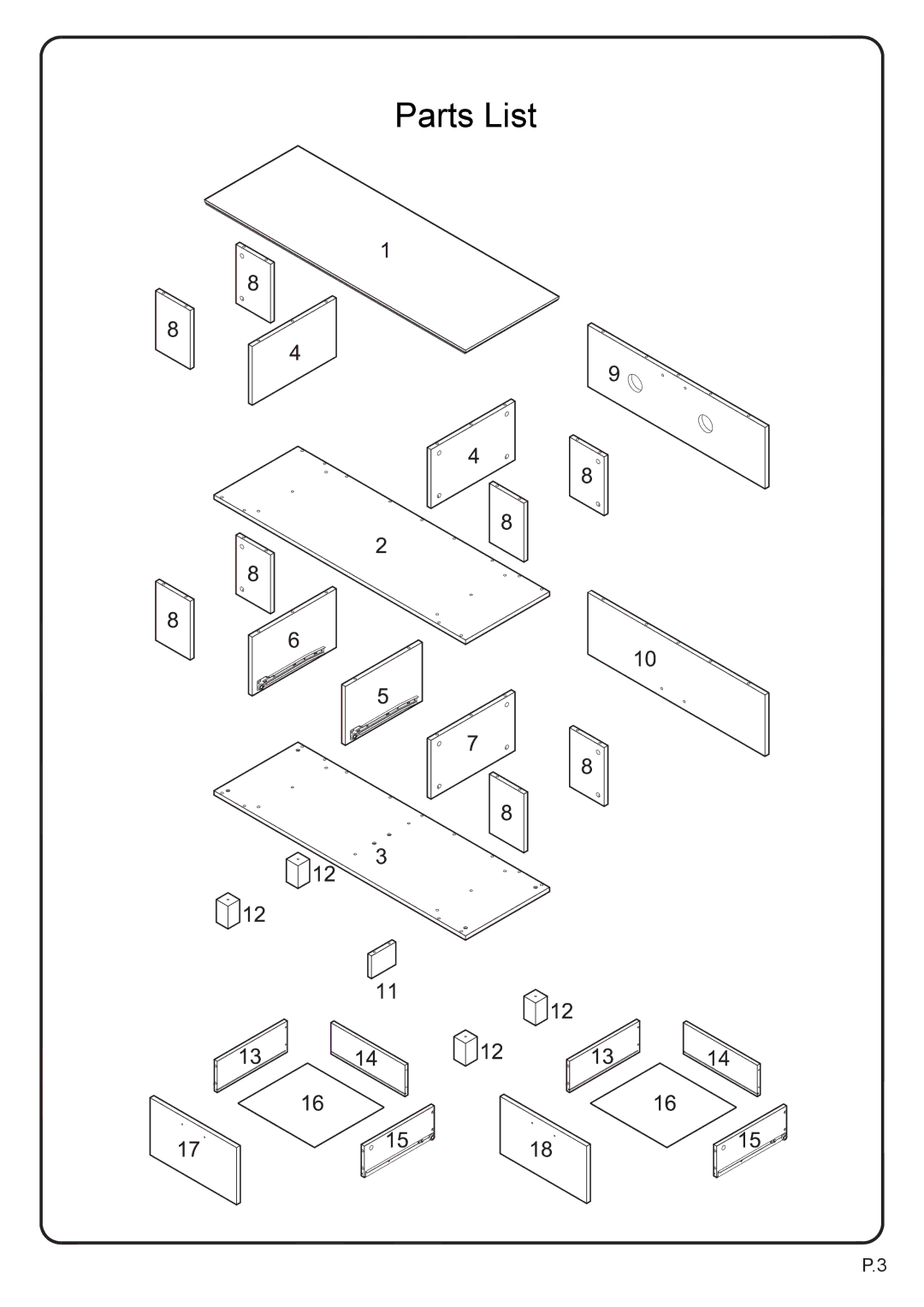 Walker P60CMPBL-MT manual Parts List 