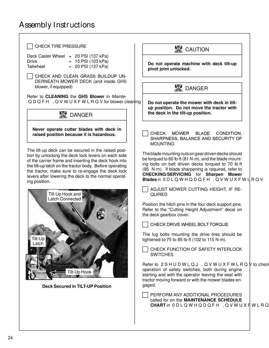 Walker S14 manual Blades in Maintenance Instructions 