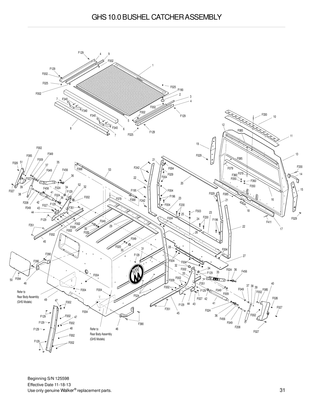 Walker T25i manual F002 F129 