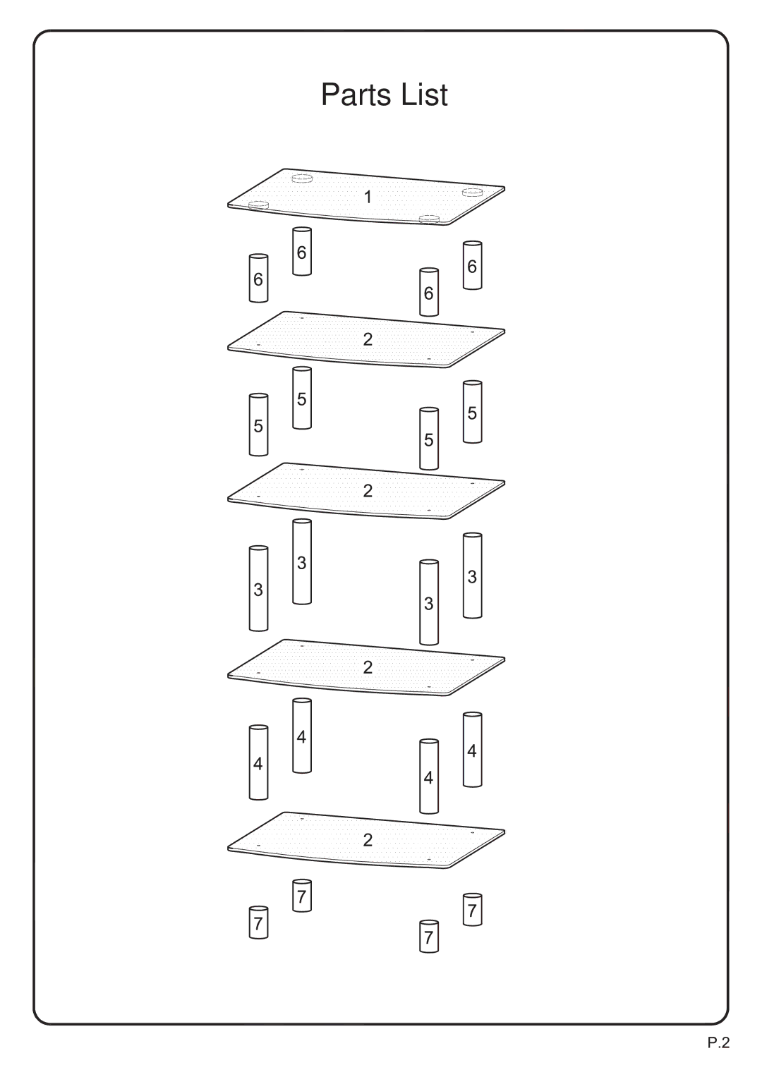 Walker V35CMPB manual Parts List 