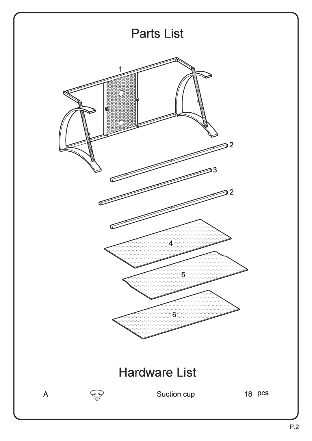 Walker V42GBB manual Parts List, Hardware List 