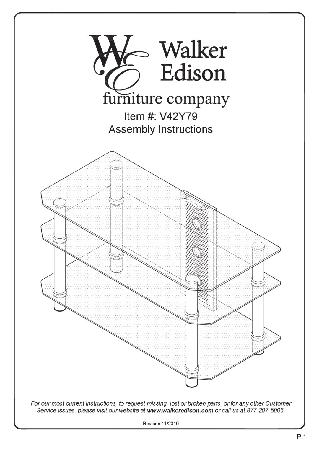 Walker V42Y79B manual Item # V42Y79 Assembly Instructions 