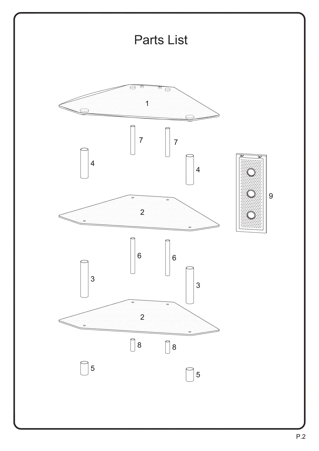 Walker V44Y76B, V44Y76CB manual Parts List 