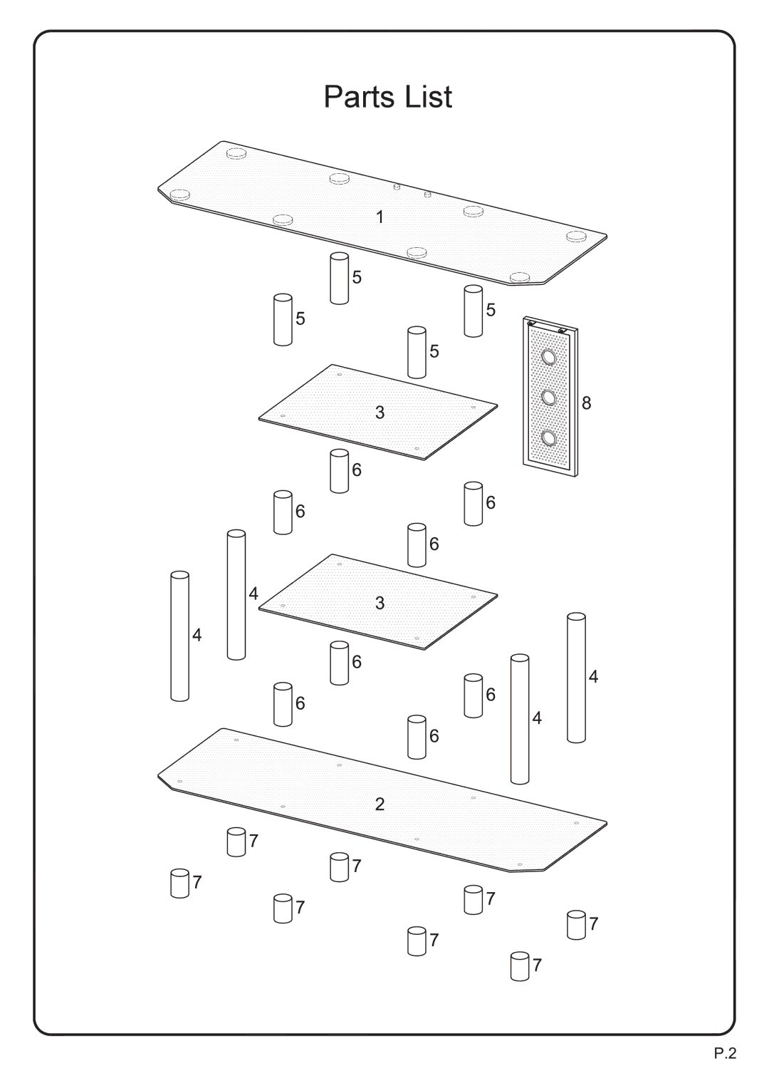 Walker V60Y712B manual Parts List 