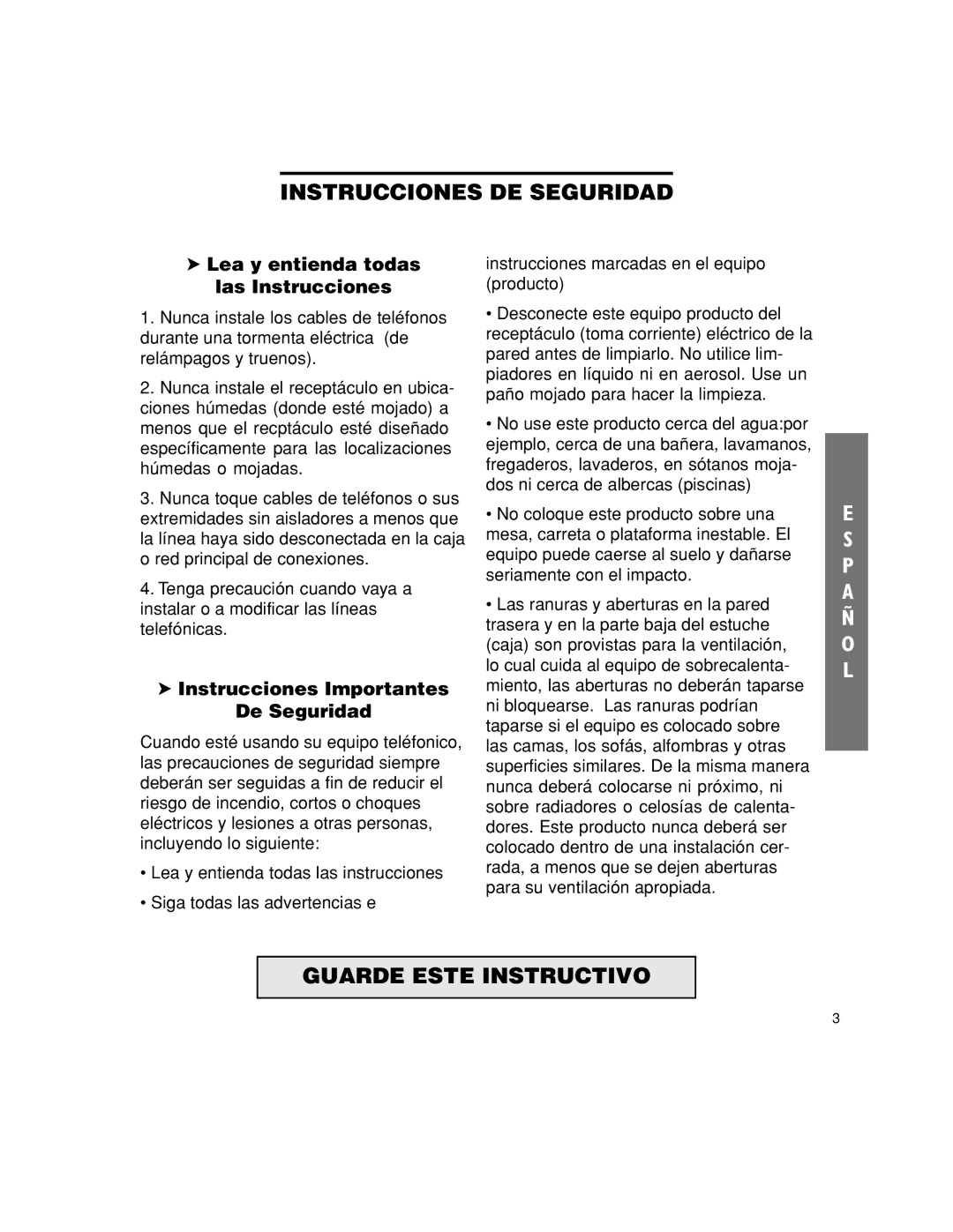 Walker W-300 manual Instrucciones DE Seguridad, Guarde Este Instructivo, Lea y entienda todas las Instrucciones 