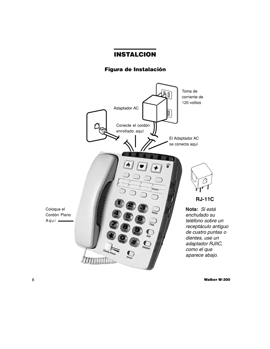Walker W-300 manual Figura de Instalación 