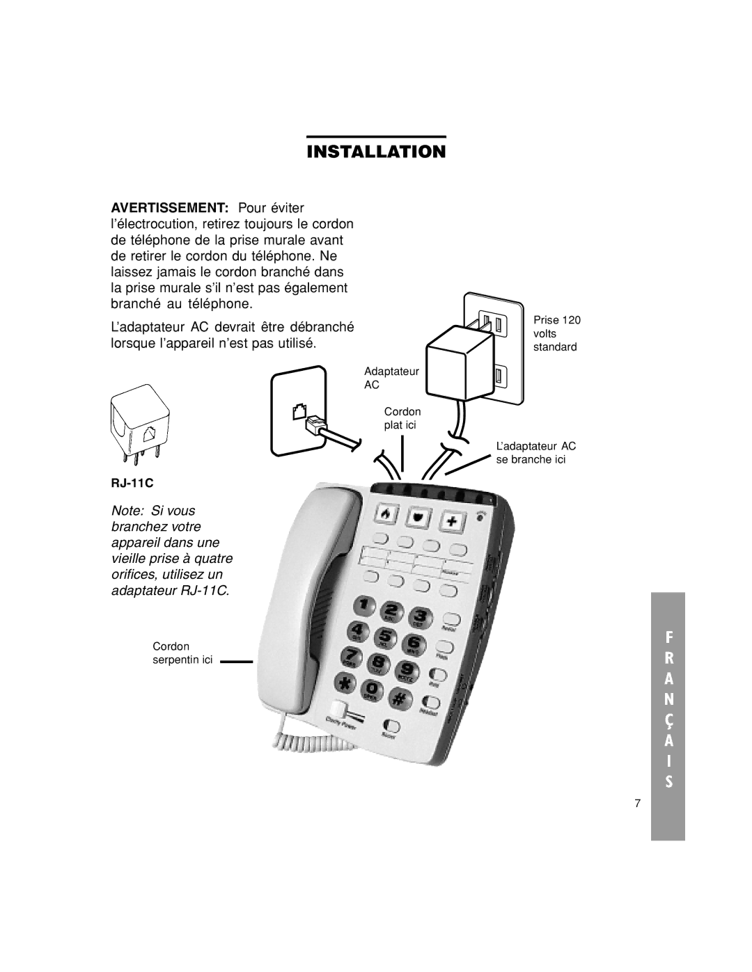 Walker W-300 manual RJ-11C 