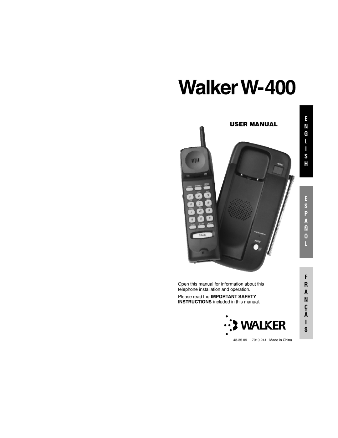 Walker user manual WalkerW-400 