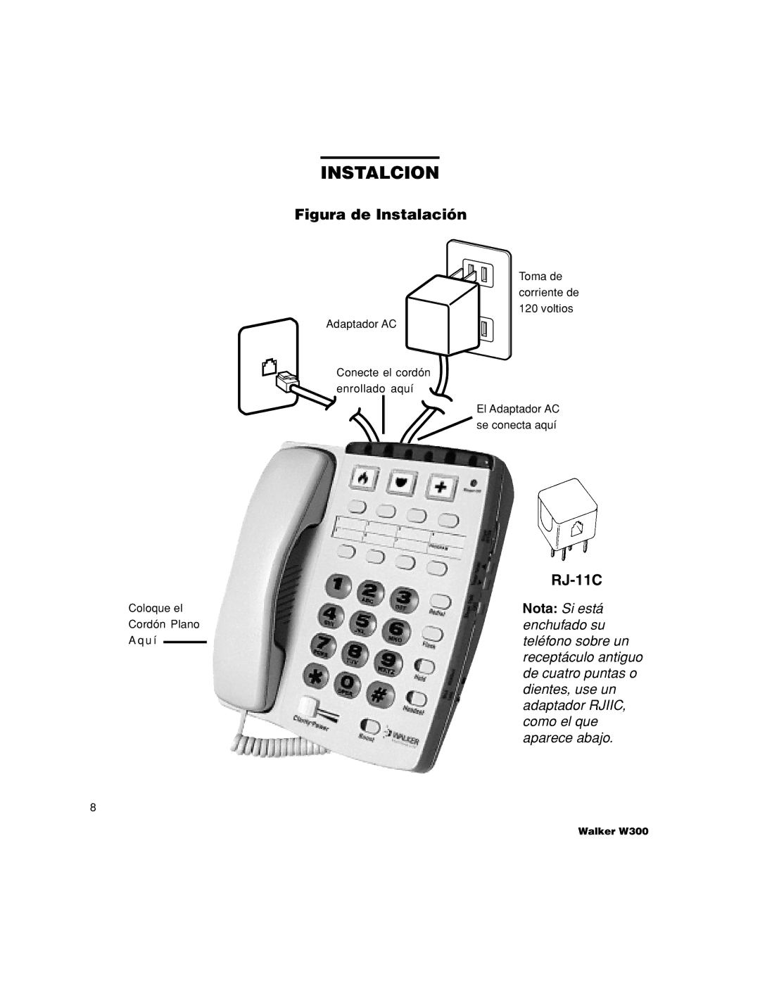 Walker W300 manual Figura de Instalación 