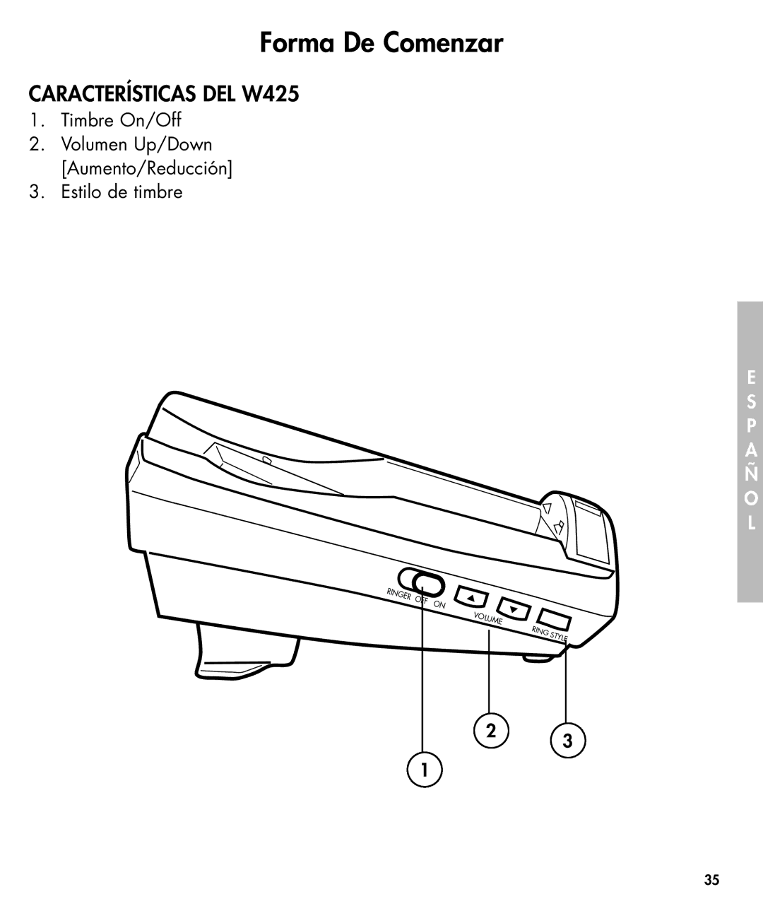 Walker W425 manual OFF Volume Ring Style 