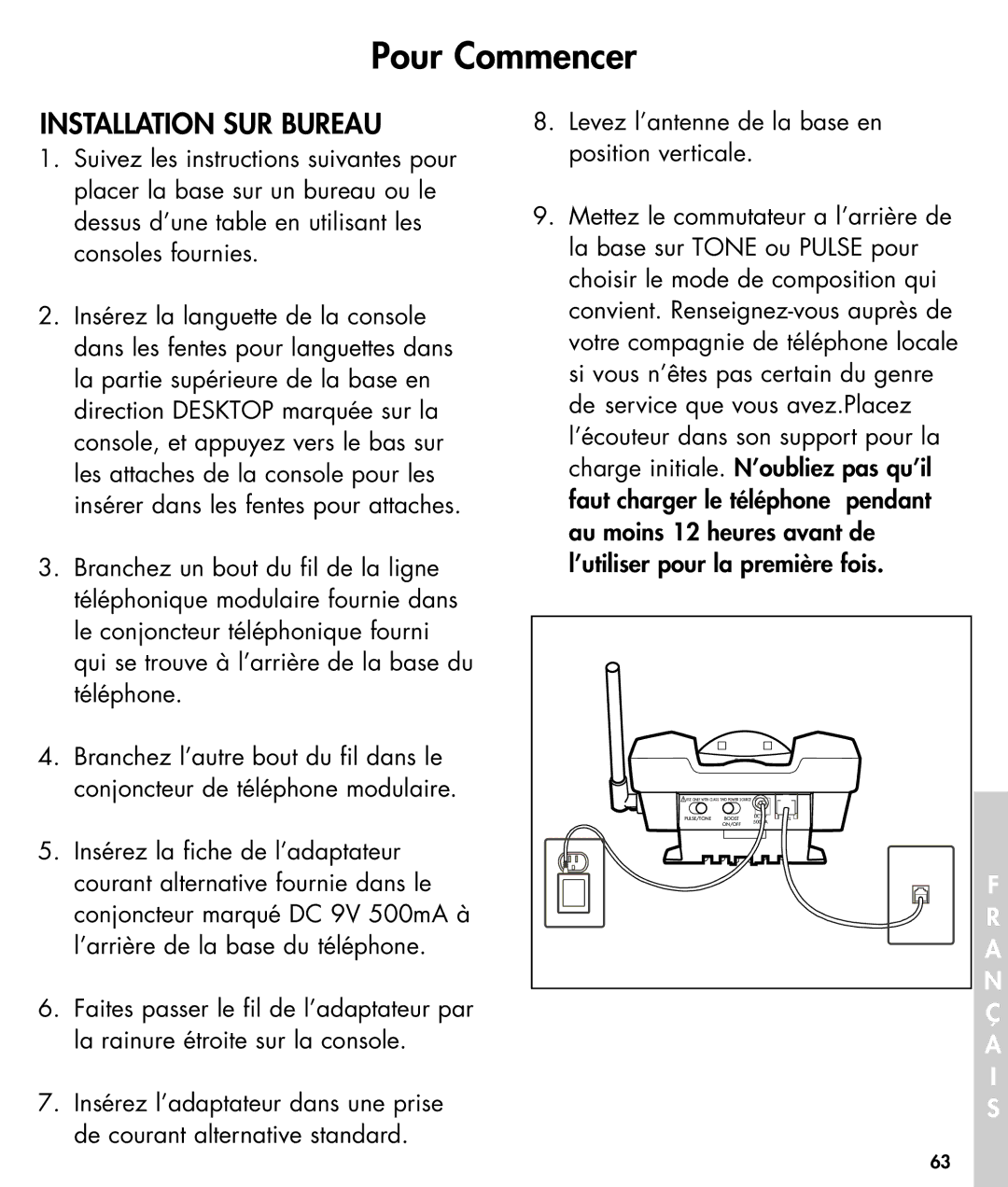 Walker W425 manual Installation SUR Bureau 