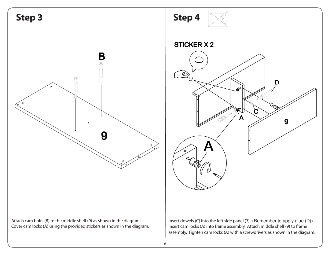 Walker W44CFDBL manual Step 