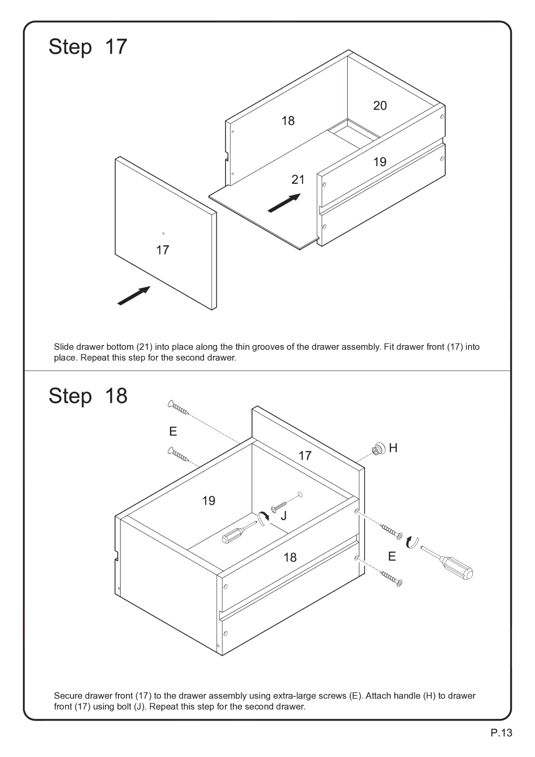 Walker W52C2DWBL, W52C2DWWB manual 