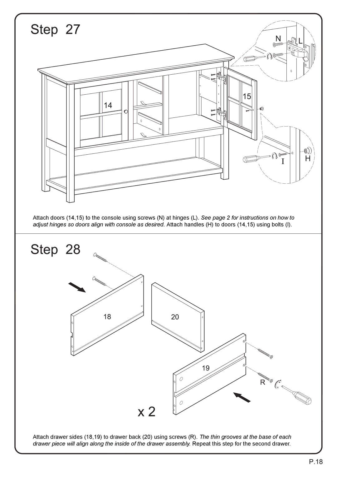 Walker W52C4CTBL manual 