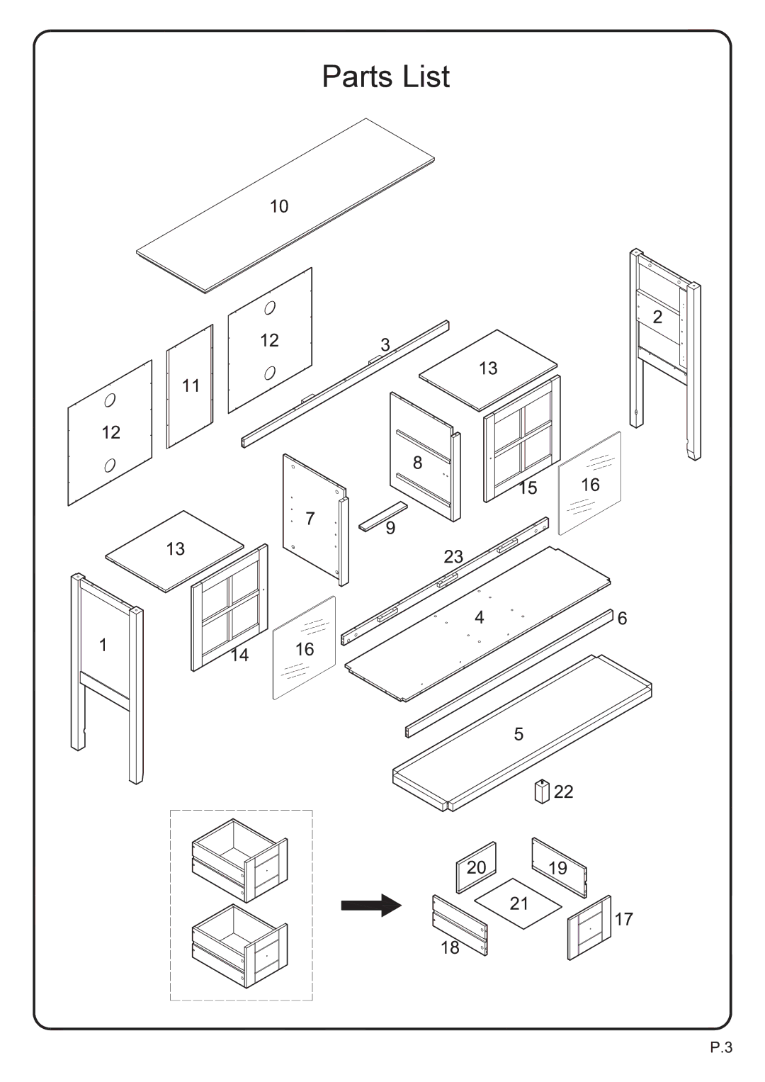 Walker W52C4CTBL manual Parts List 