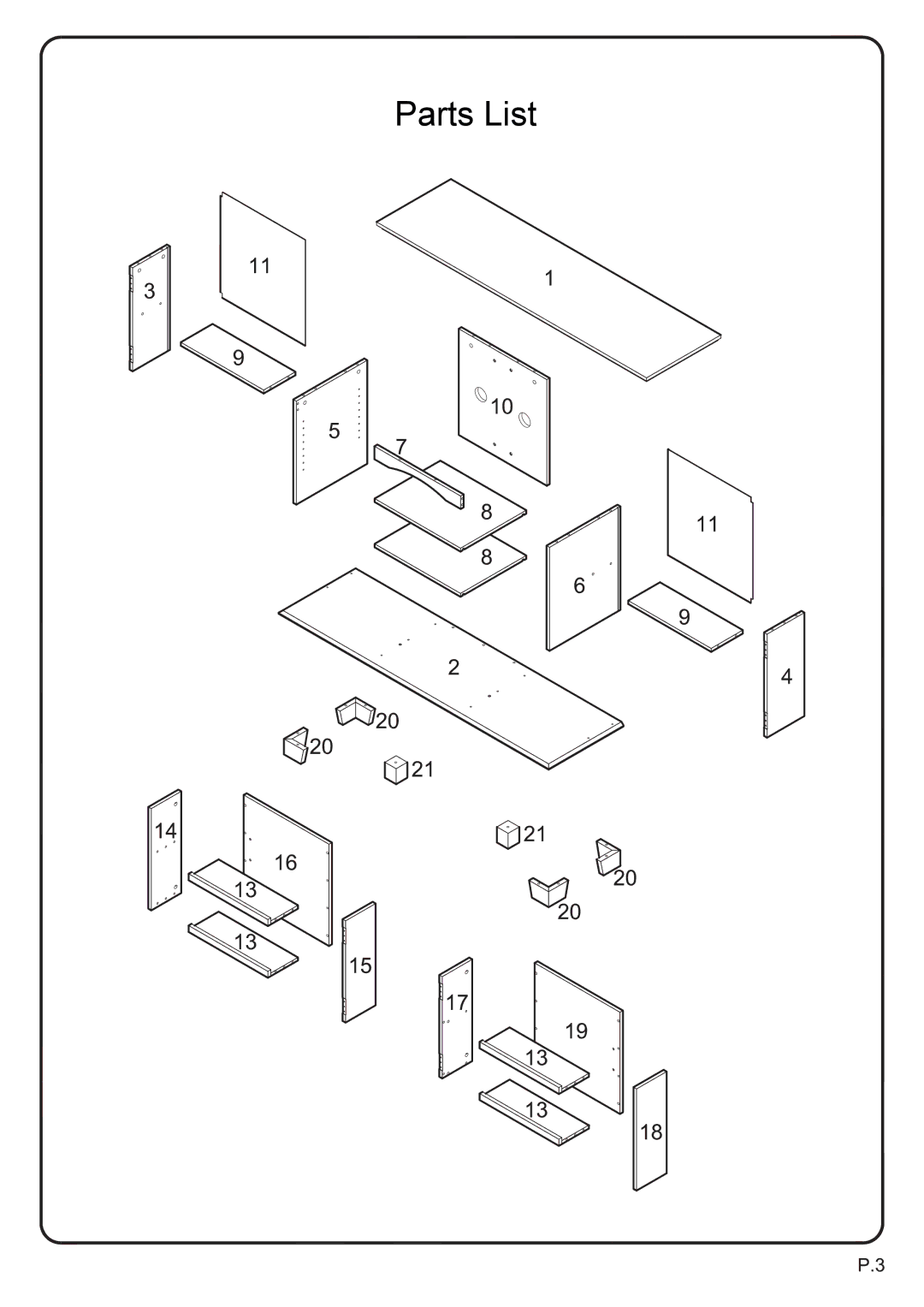 Walker W60C73MB-MT, W60C73BL-MT manual Parts List 