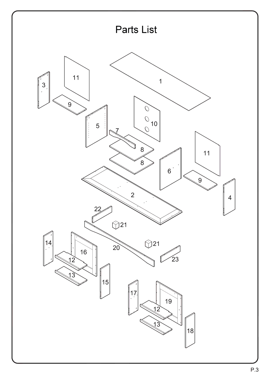 Walker WQ60C73TB manual Parts List 