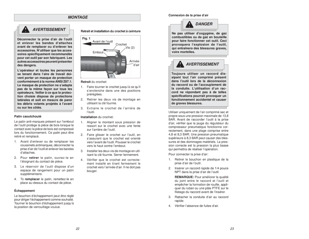 Waring 7155-21 manual Montage 