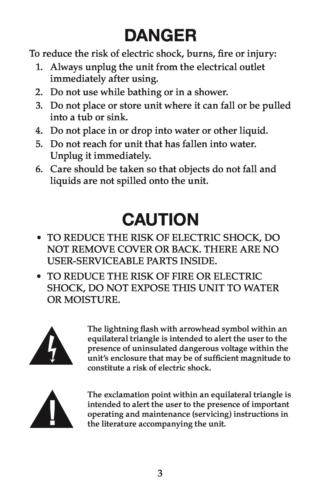 Waring PC200 manual Danger 