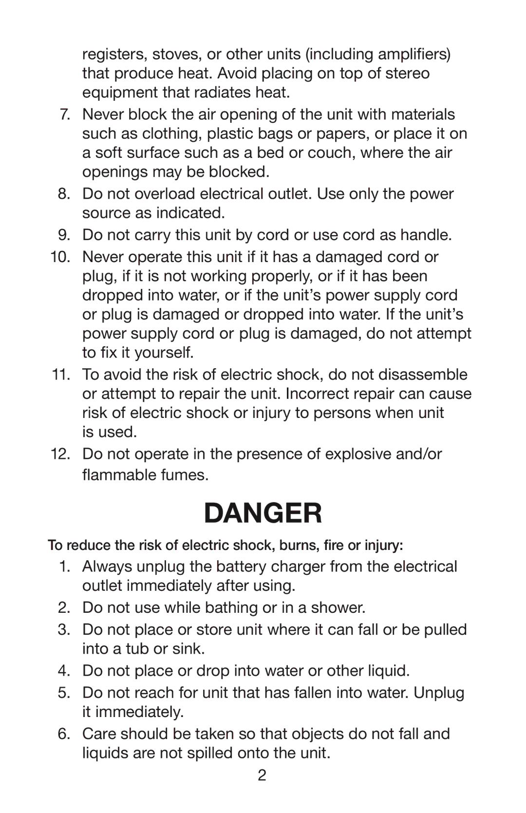 Waring PC50 manual To reduce the risk of electric shock, burns, fire or injury 