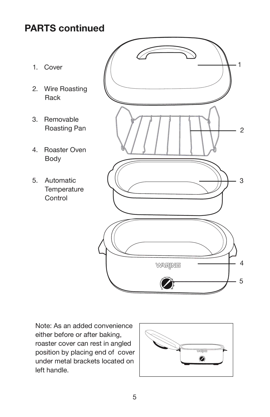 Waring RO18B manual Parts 