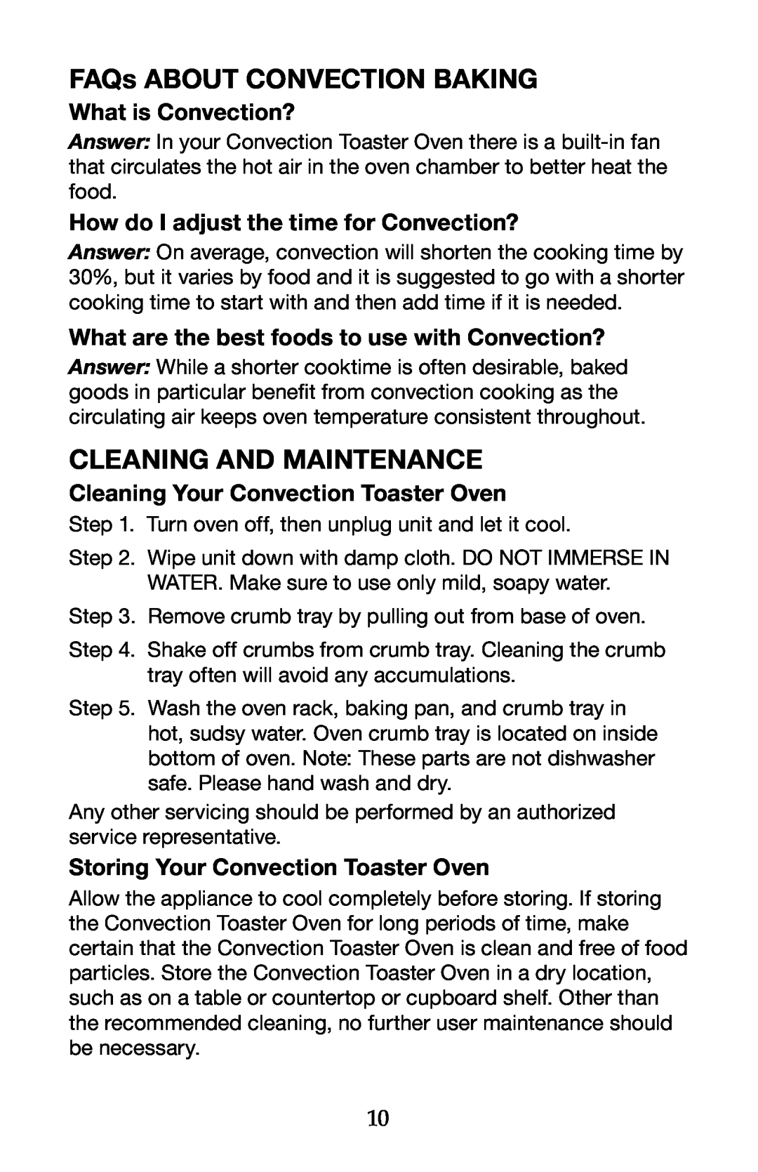 Waring TCO650 manual FAQs About Convection Baking, Cleaning And Maintenance, What is Convection? 