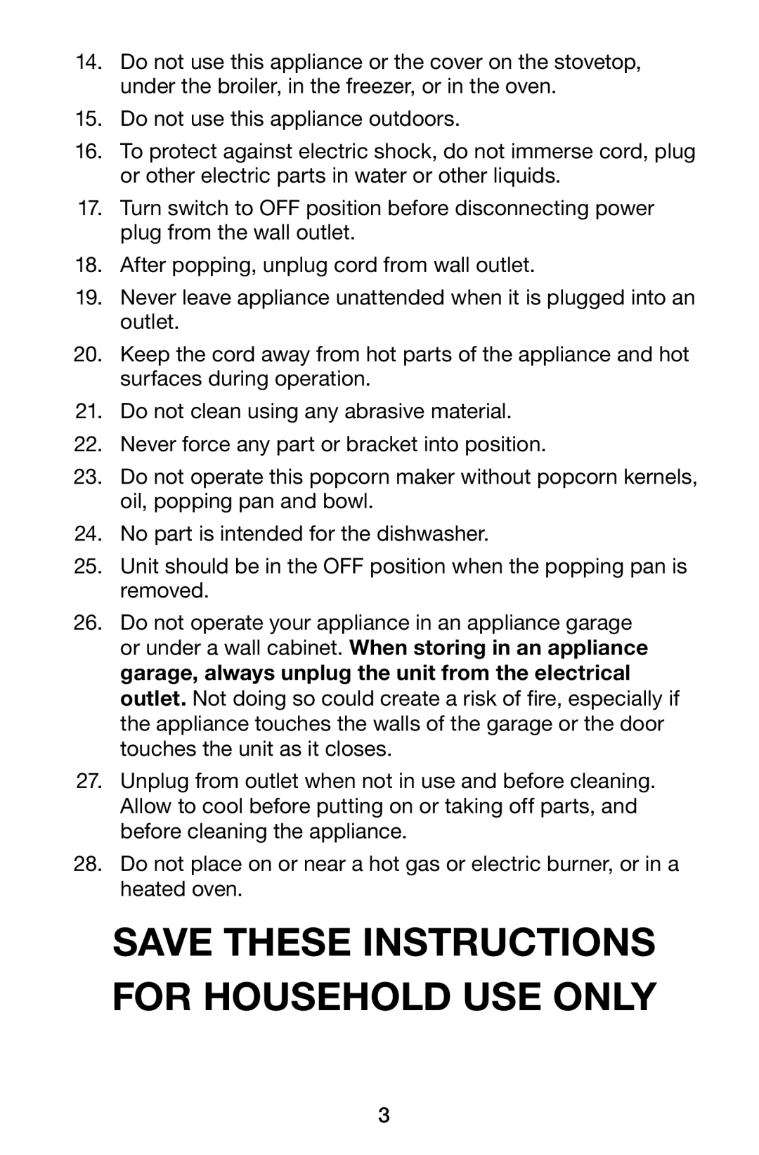 Waring WPM10 manual Save These Instructions For Household Use Only 